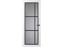 Binnendeur FR504 Glasdeur met zwarte glaslatten