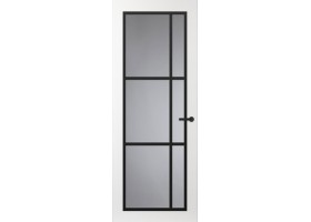 Binnendeur FR504 Glasdeur met zwarte glaslatten