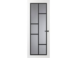 Binnendeur FR506 Glasdeur met zwarte glaslatten