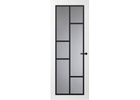Binnendeur FR506 Glasdeur met zwarte glaslatten